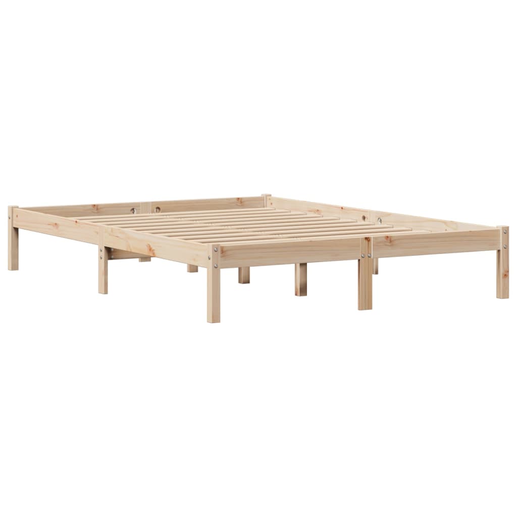 Bed Frame without Mattress 140x190 cm Solid Wood Pine
